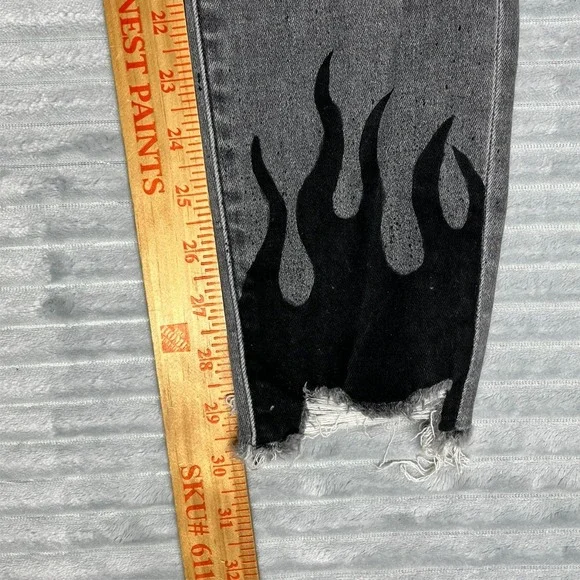 American Eagle Super Hi Rise Jegging Women's 8 Long Distressed Flame Hem Pockets - Picture 15 of 16